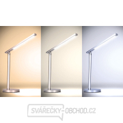 Solight LED stolní lampička, 7W, stmívatelná, změna chromatičnosti, stříbrná barva náhled