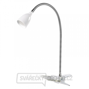 Solight LED stolní lampička, 2.5W, 3000K, clip, bílá barva