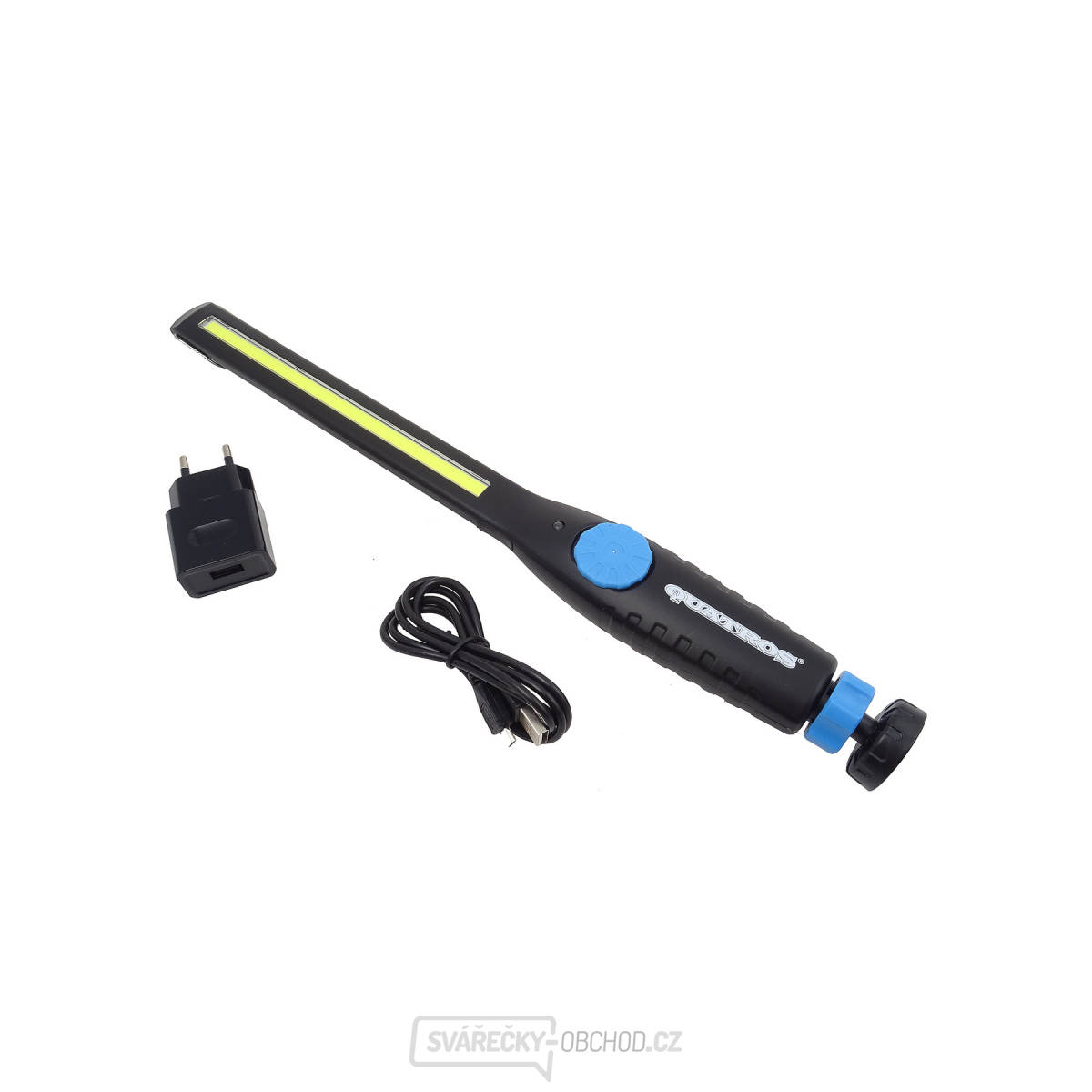 Dílenská lampa, úzká svítilna, LED COB 6W, nabíjecí micro USB s magnetem - QUATROS QS16115