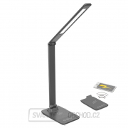 Solight LED stmívatelná lampička s bezdrátovým nabíjením, 10W, změna chromatičnosti, šedá gallery main image