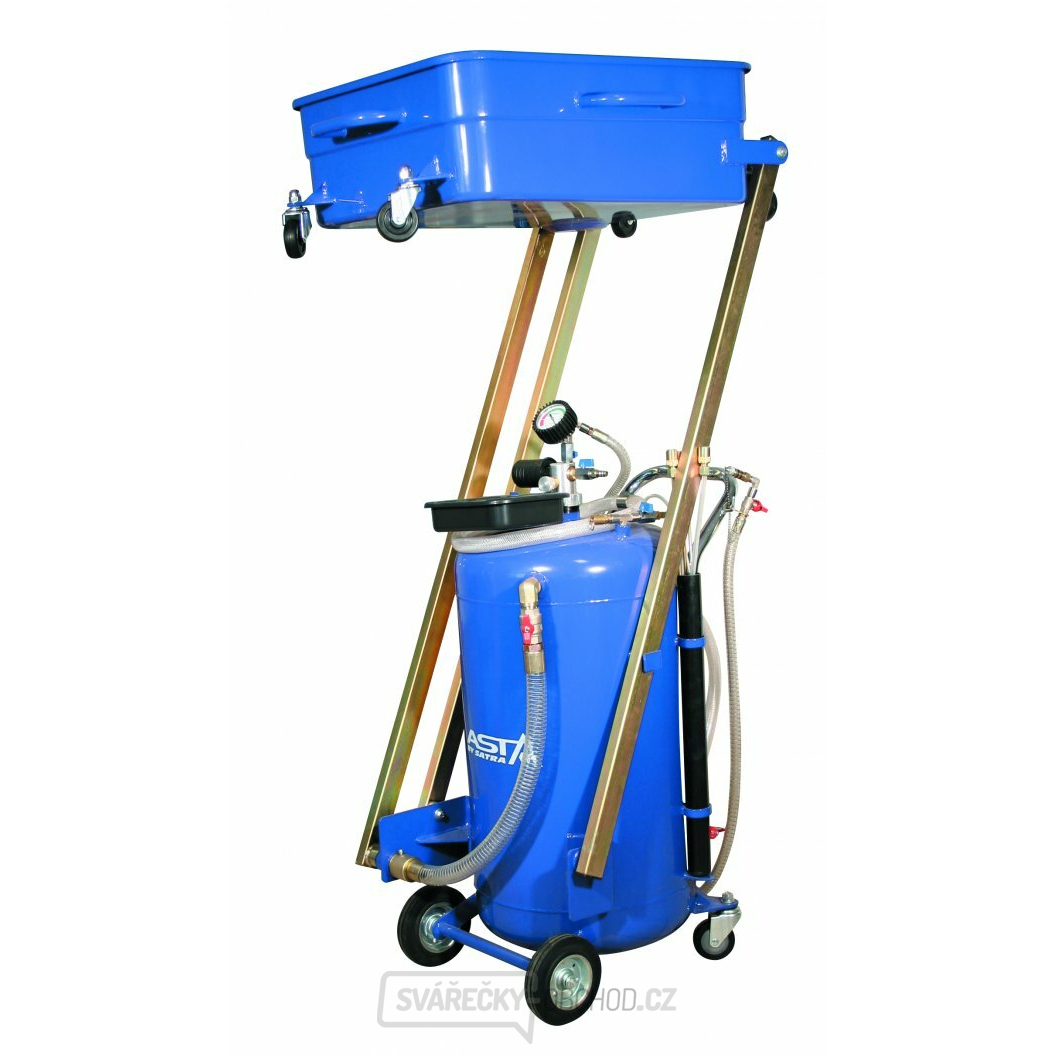 Olejová jímka pneumatická, pojízdná, objem 90 litrů, se záchytnou vanou - ASTA