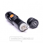 Solight LED kapesní nabíjecí svítilna, 3W, 200lm, USB, Li-ion Náhled