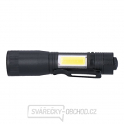 Solight LED kovová svítlna 3W + COB, 150 + 60lm, AA, černá Náhled