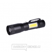 Solight LED kovová svítlna 3W + COB, 150 + 60lm, AA, černá gallery main image