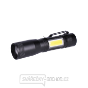 Solight LED kovová svítlna 3W + COB, 150 + 60lm, AA, černá Solight LED kovová svítlna 3W + COB, 150 + 60lm, AA, černá gallery main image