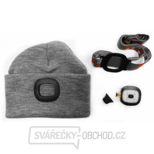 Čepice s LED světlem - šedá Čepice s LED světlem - šedá gallery main image