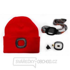 Čepice s LED světlem - červená Čepice s LED světlem - červená gallery main image