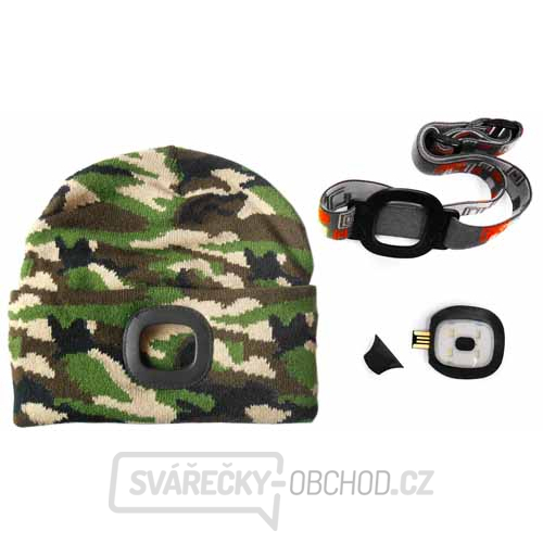 Čepice s LED světlem - maskovací