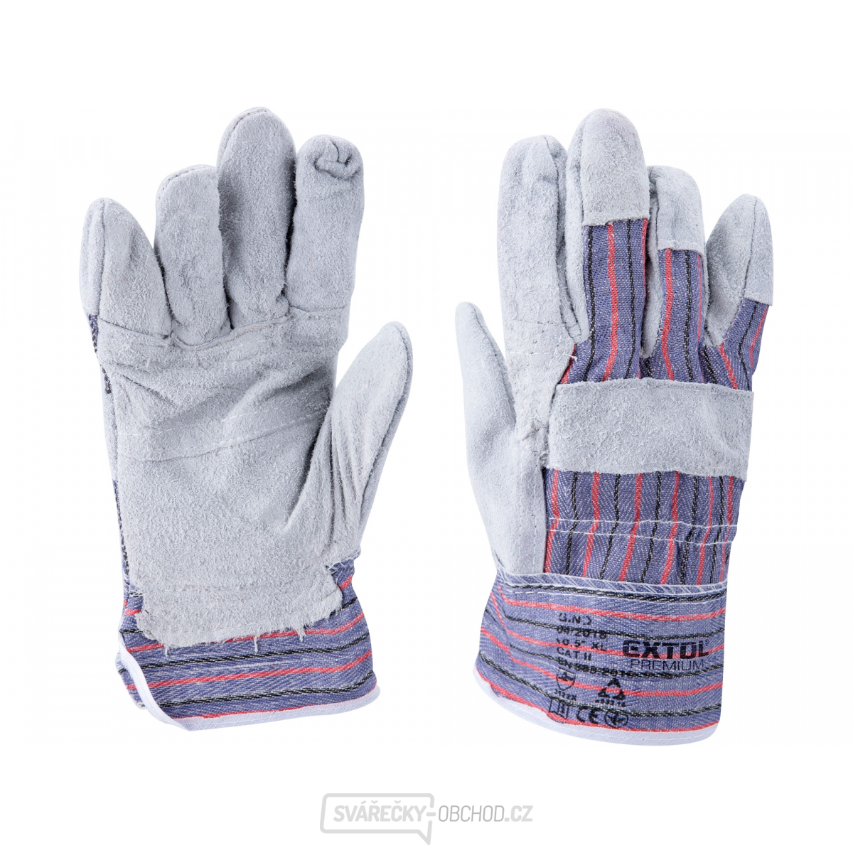 Rukavice kožené s vyztuženou dlaní, velikost 10"-10,5"