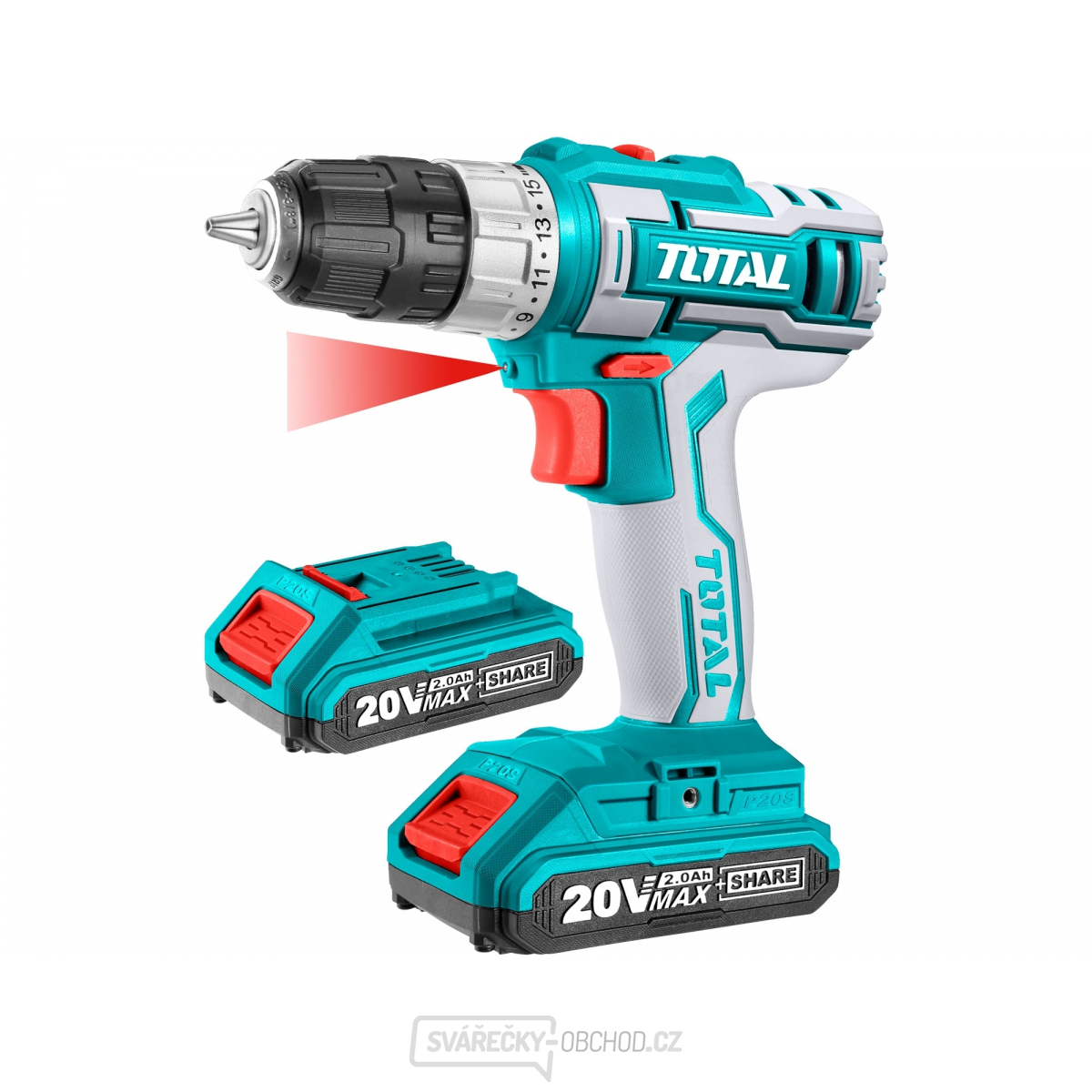 Vrtací šroubovák AKU, 20V Li-ion (2x), 2000mAh