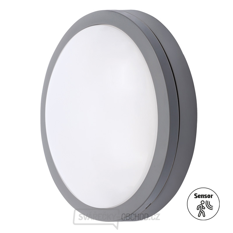 Solight LED venkovní osvětlení se senzorem Siena, šedé, 20W, 1500lm, 4000K, IP54, 23cm