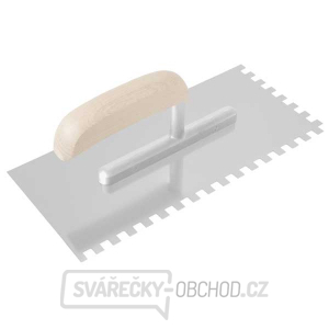 Hladítko nerezové 270x130mm zub 10mm - dřevěná rukojeť