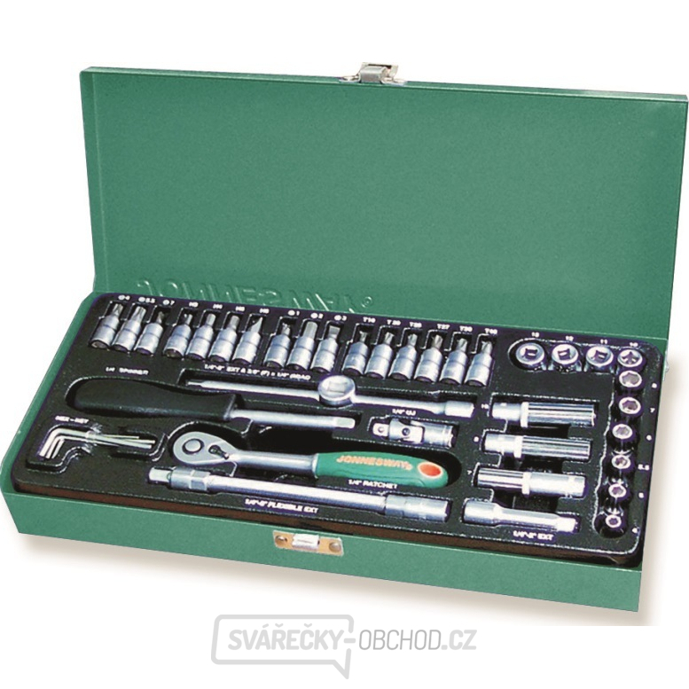 Gola sada JONNESWAY S04H2141S 1/4", zástrčné i nástrčné hlavice - 41 ks
