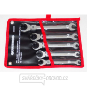 Očkoploché kloubové klíče s ráčnou na převlečné matice, 10 - 17 mm, 5 ks - QUATROS QS50200 gallery main image