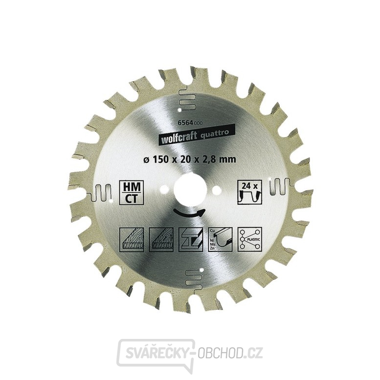 WOLFCRAFT - pilový kotouč 160×16mm Z24 - hrubé řezy