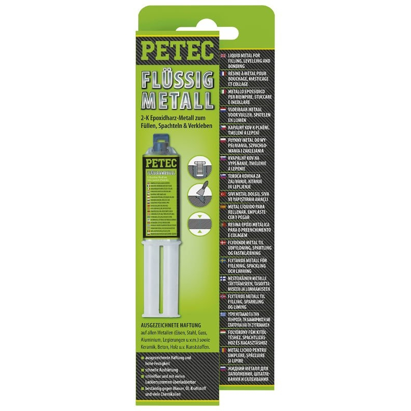 Levně Dvoukomponentní lepicí tmel ("tekutý kov") - PETEC Flüssigmetall 25 ml 2801000097425