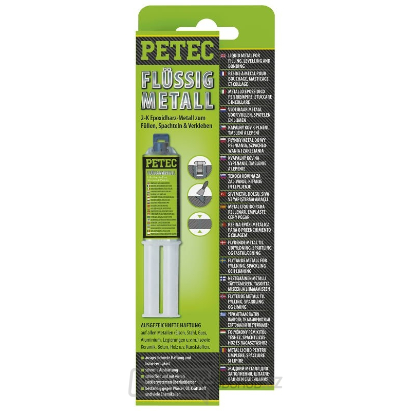 Dvoukomponentní lepicí tmel ("tekutý kov") - PETEC Flüssigmetall 25 ml
