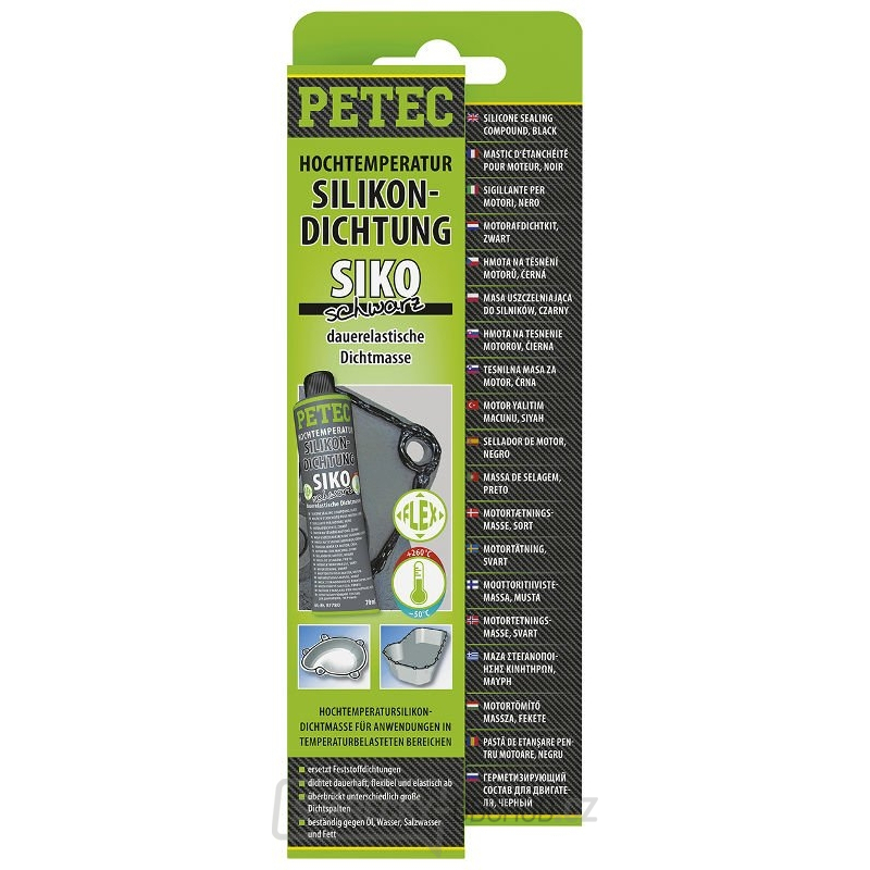 Silikonová těsnicí hmota - PETEC Silikon Dichtung SIKO - černá