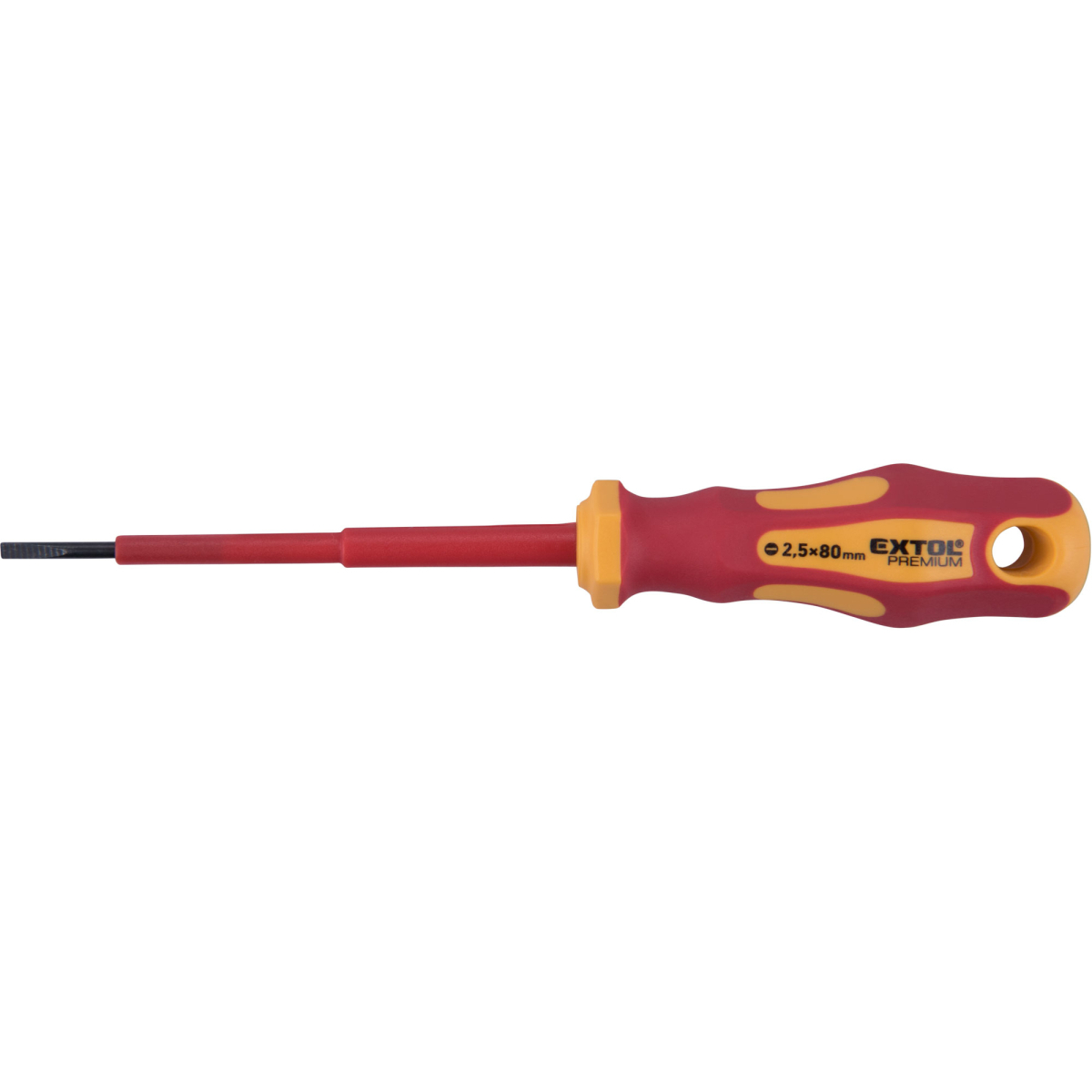 EXTOL PREMIUM šroubovák elektrikářský, (-)2,5x80mm, VDE, CrV 53073