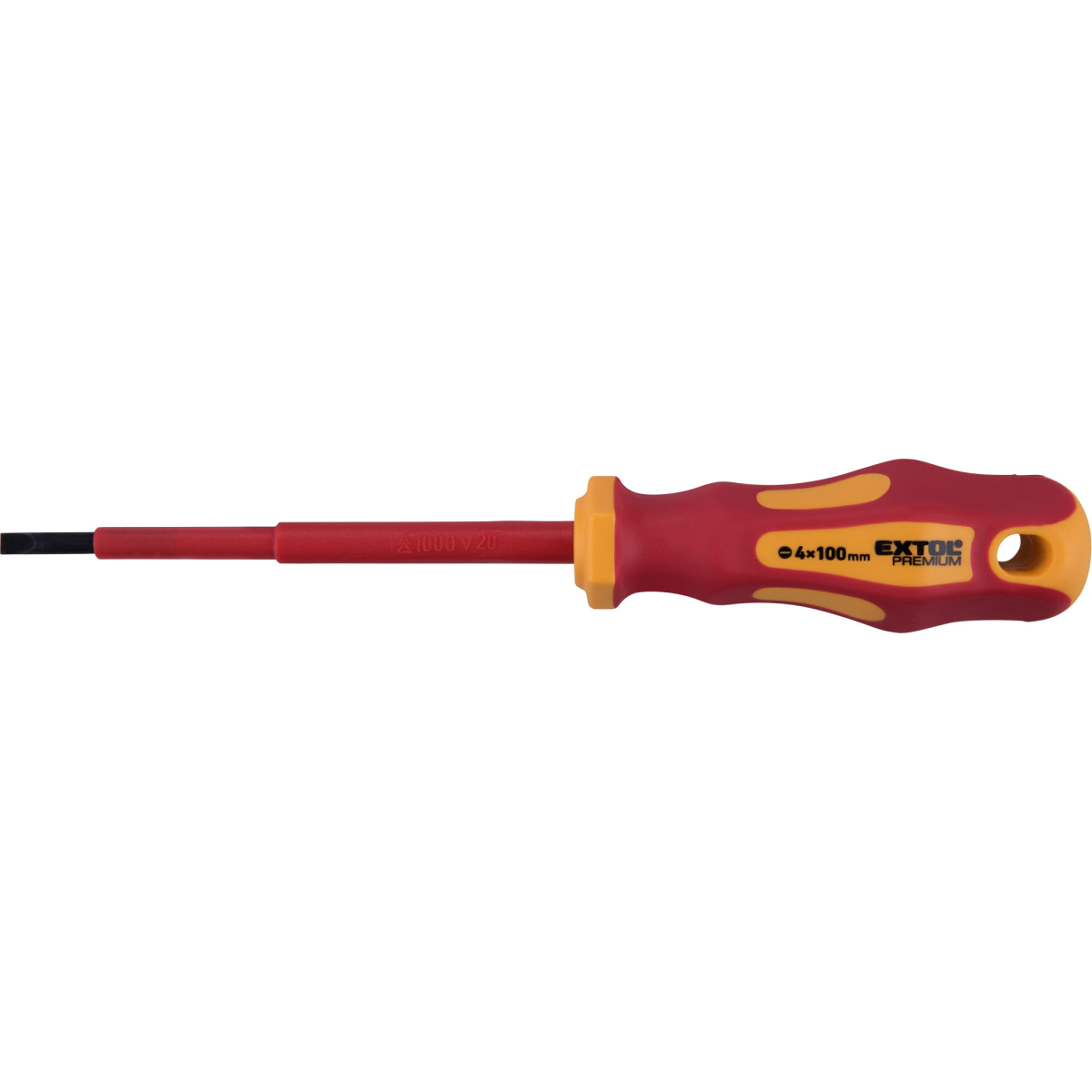 EXTOL PREMIUM šroubovák elektrikářský, (-)4x100mm, VDE, CrV 53074