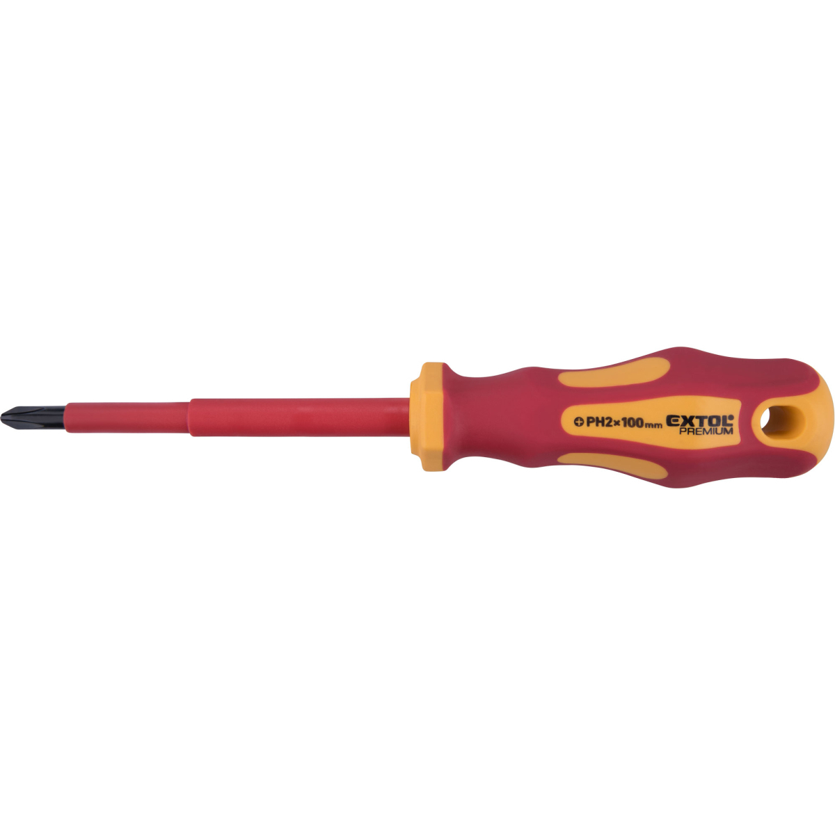 EXTOL PREMIUM šroubovák elektrikářský, PH2x100mm, VDE, CrV 53082