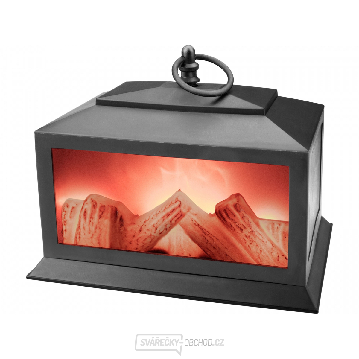 Krb s plápolajícím ohněm LED