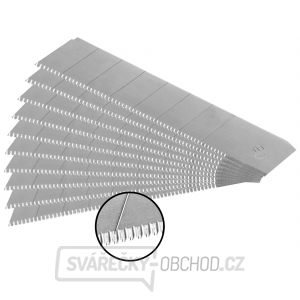 Břity ulamovací se zoubkovým ostřím, 18mm, 10ks, SK5 Břity ulamovací se zoubkovým ostřím, 18mm, 10ks, SK5 gallery main image