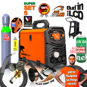 PANTERMAX MIG230LCD invertorová svářečka MIG/TIG/MMA + Kukla + Red. Ventil + Drát 5kg + plná Co2 Láhev + Podvozek + Hořá PANTERMAX MIG230LCD invertorová svářečka MIG/TIG/MMA + Kukla + Red. Ventil + Drát 5kg + plná Co2 Láhev + Podvozek + Hořá gallery main image