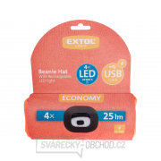 Čepice s čelovkou 4x25lm, USB nabíjení, fluorescentní oranžová, ECONOMY, univerzální velikost náhled