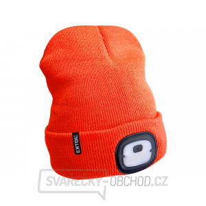 Čepice s čelovkou 4x25lm, USB nabíjení, fluorescentní oranžová, ECONOMY, univerzální velikost gallery main image