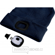 Čepice s čelovkou 4x25lm, USB nabíjení, tmavě modrá, ECONOMY, univerzální velikost Náhled