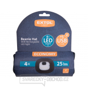Čepice s čelovkou 4x25lm, USB nabíjení, tmavě modrá, ECONOMY, univerzální velikost náhled