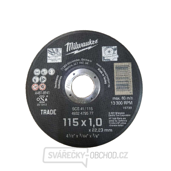 Milwaukee Řezný kotouč 115x1,0mm - 1ks