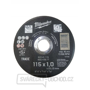 Milwaukee Řezný kotouč 115x1,0mm - 1ks Milwaukee Řezný kotouč 115x1,0mm - 1ks gallery main image