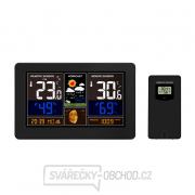 Solight Meteostanice, aplikace Smart Life, extra velký barevný LCD, teplota, vlhkost, tlak, USB nabíjení, černá gallery main image