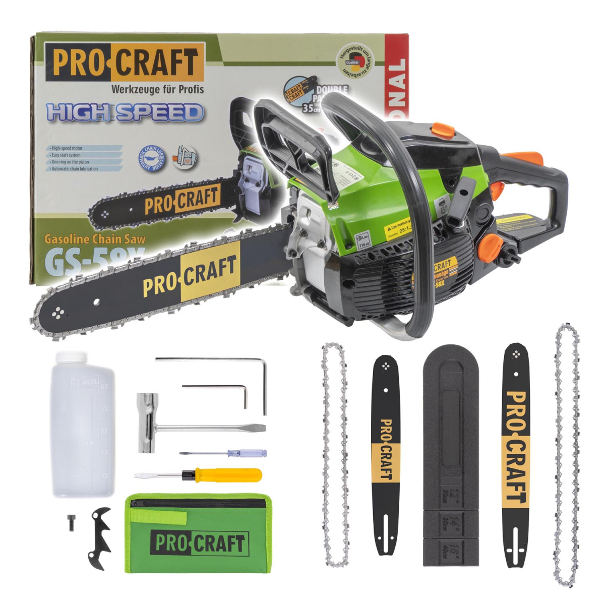 Levně Benzínová řetězová pila Procraft GS-58X | GS-58X GS-58X