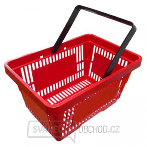 Nákupní košík, plast červený, 43x30x23cm