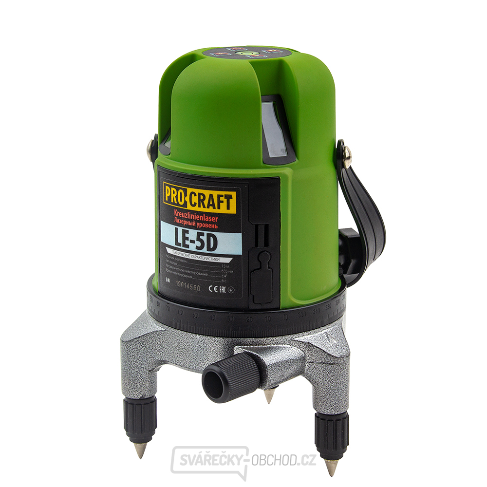 Laser zelený liniový, křížový samonivelační Procraft LE-5D | LE-5D