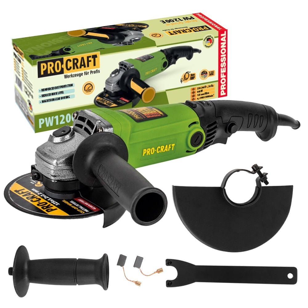 Úhlová bruska Procraft PW1200E (PW860E), 125mm | PW1200E PW1200E