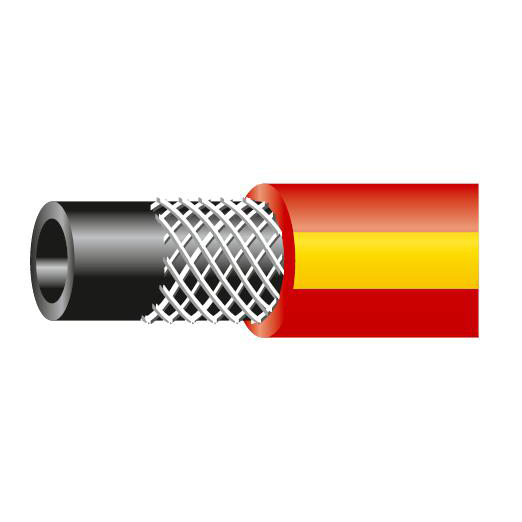 Zahradní hadice červená - žlutý pruh 3/4