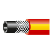 Zahradní hadice červená - žlutý pruh 3/4