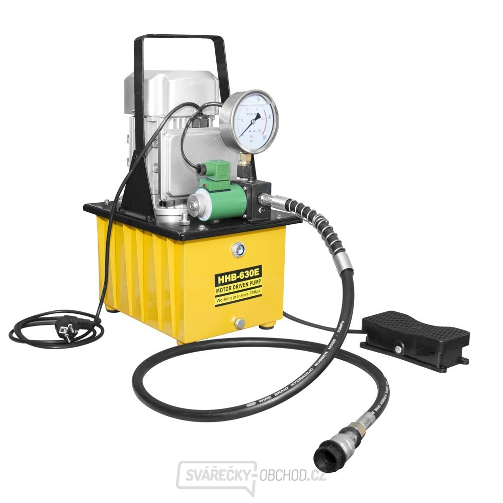Nožní elektrická hydraulická pumpa s tlakoměrem HHB-630E