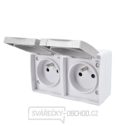 Solight dvojzásuvka do vlhka IP54, šedá Náhled