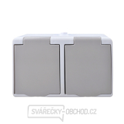 Solight dvojzásuvka do vlhka IP54, šedá Náhled