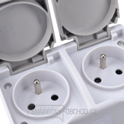 Solight dvojzásuvka do vlhka IP54, šedá náhled