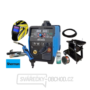 Sherman MIG 200 HD + Kabely + Hořák + Drát + Sprej + Kukla + Vozík Sherman MIG 200 HD + Kabely + Hořák + Drát + Sprej + Kukla + Vozík gallery main image