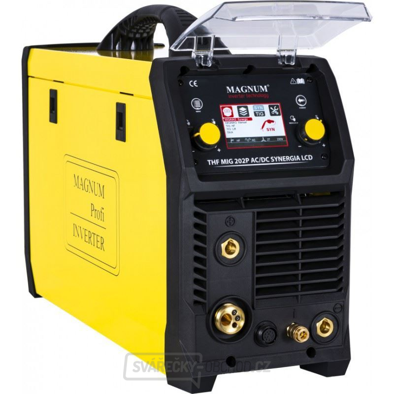 TIG MIG 202 P AC/DC PFC Synergie LCD Svářecí invertor s TIG a MIG hořákem a kabely