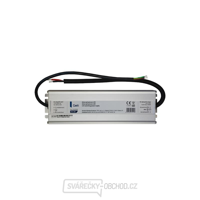 Zdroj spínaný pro LED 12V/200W  Geti LPV-200