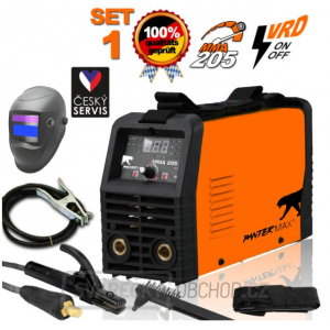 PANTERMAX® MMA205LCD Svař. invertor MMA/TIG SET 1 + kabely + kukla