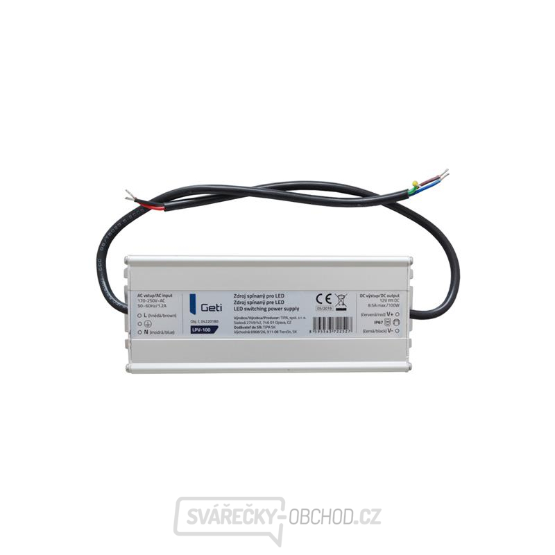 Zdroj spínaný pro LED 12V/100W  Geti LPV-100
